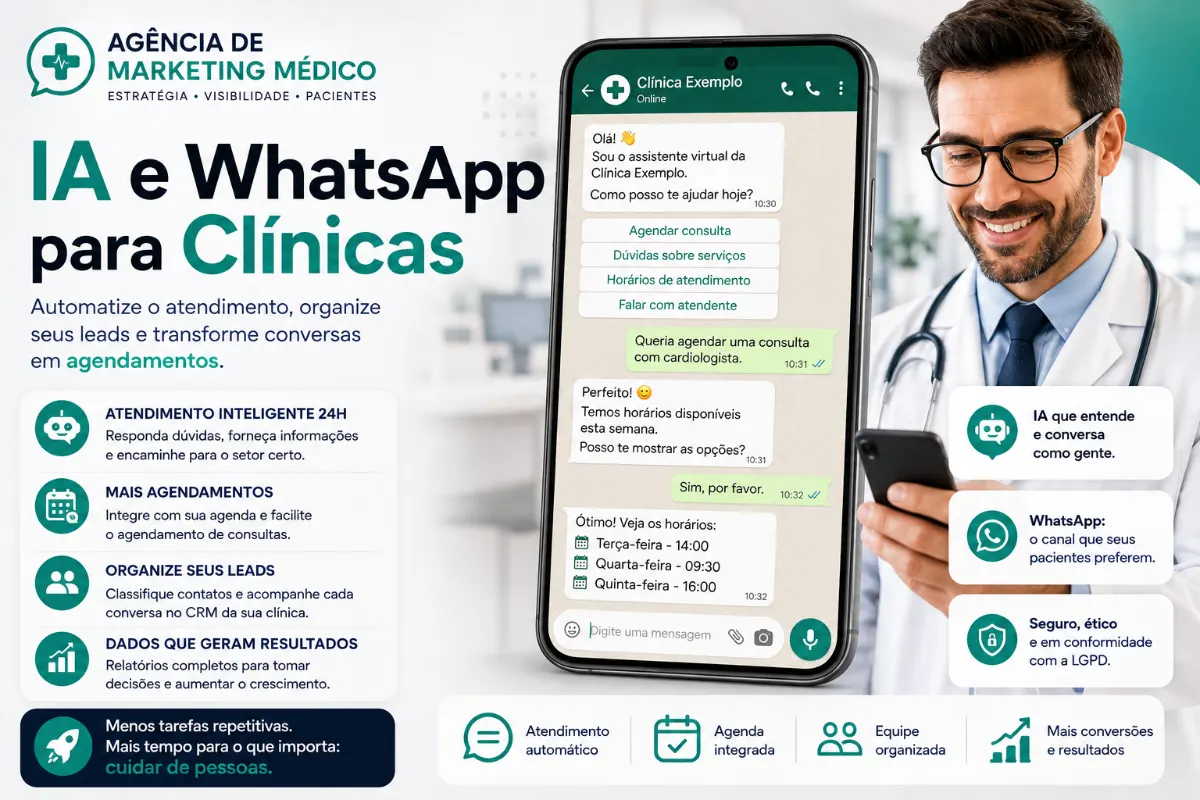 IA e WhatsApp para Clínicas: como automatizar o atendimento e melhorar a captação de pacientes